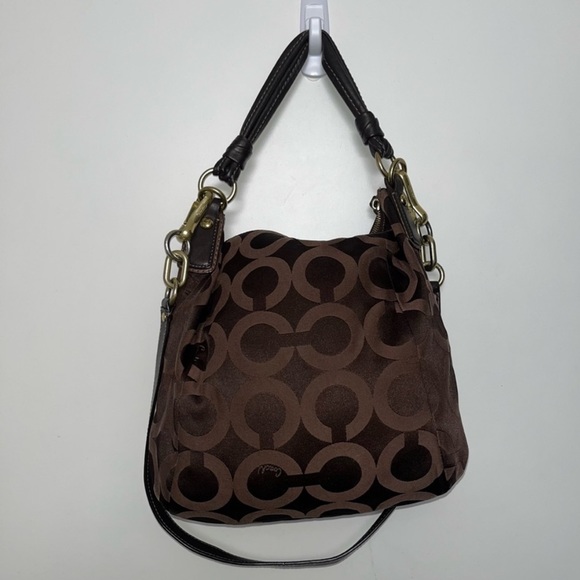 Brown Coach Satchel Chain Bag W/ Dust Bag Included AUTHENTIC! - Picture 5 of 11